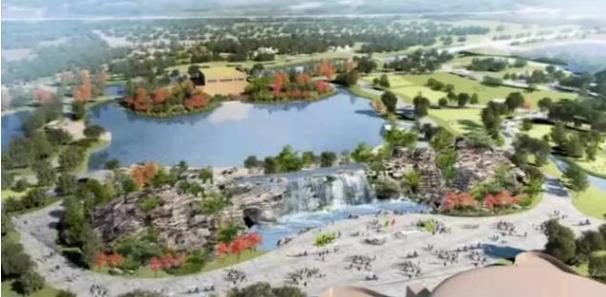 揚(yáng)州世園會制高點和標(biāo)志性建筑“夢幻疊瀑”主體完工